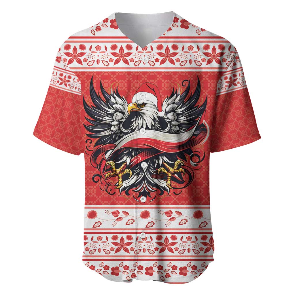 Poland Christmas Baseball Jersey Polish Eagle with Flag Style - Wonder Print Shop