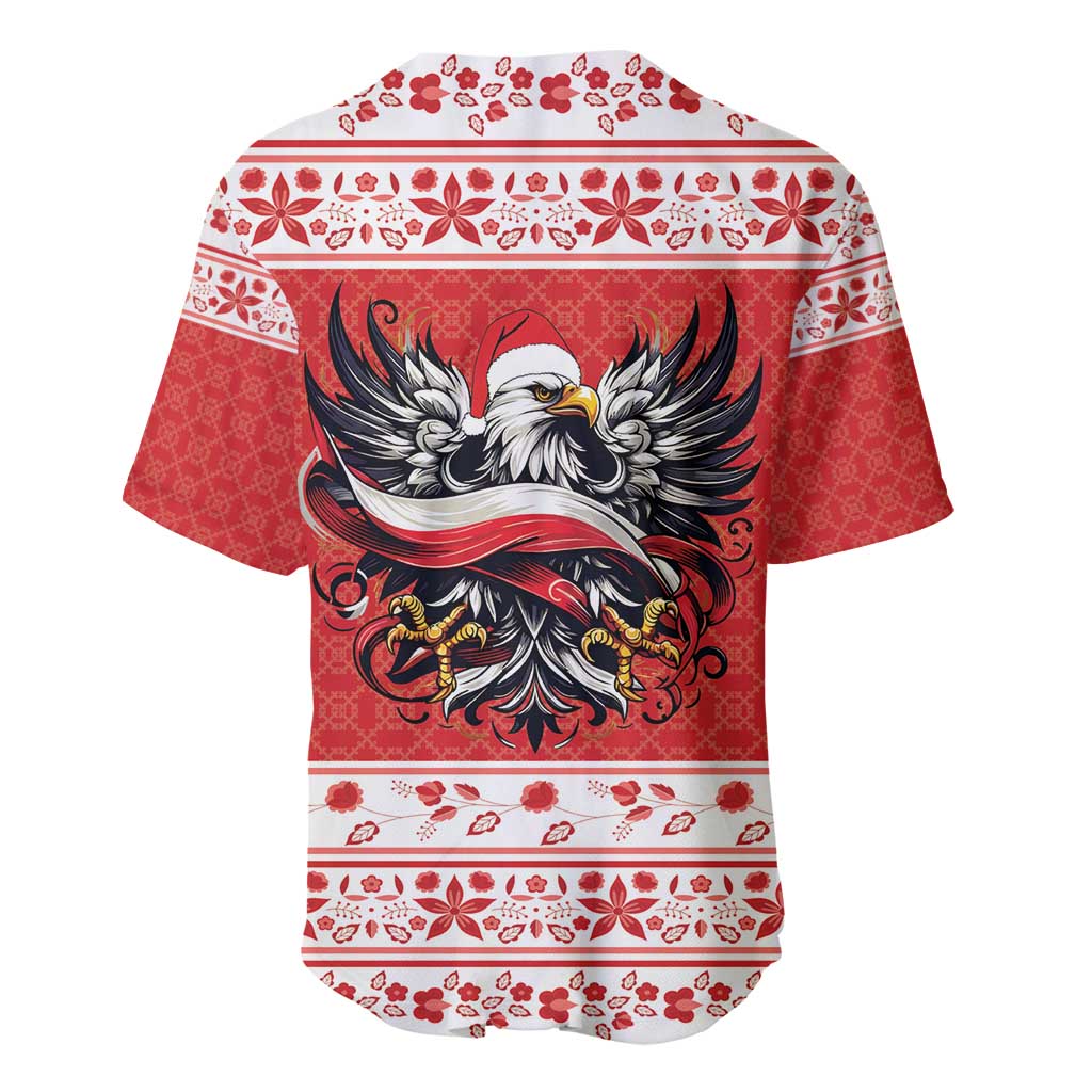 Poland Christmas Baseball Jersey Polish Eagle with Flag Style - Wonder Print Shop