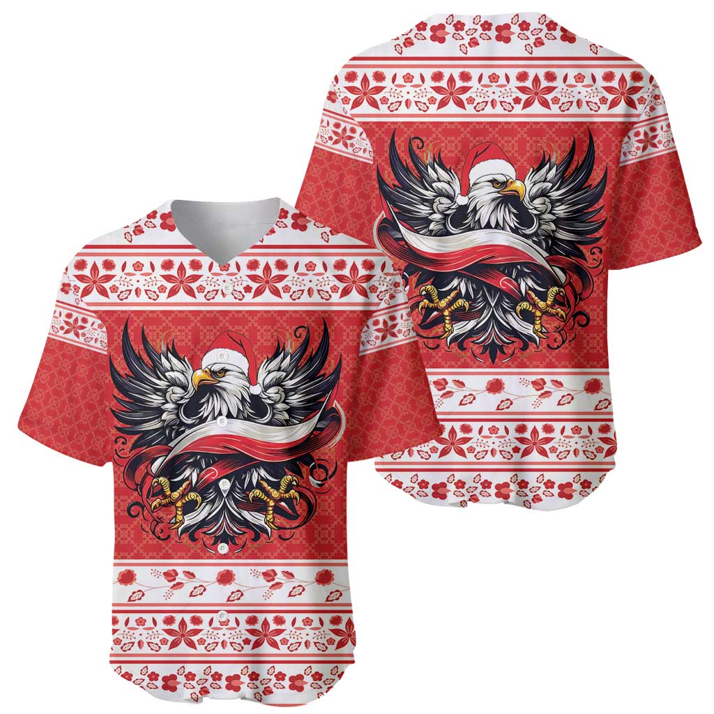 Poland Christmas Baseball Jersey Polish Eagle with Flag Style - Wonder Print Shop