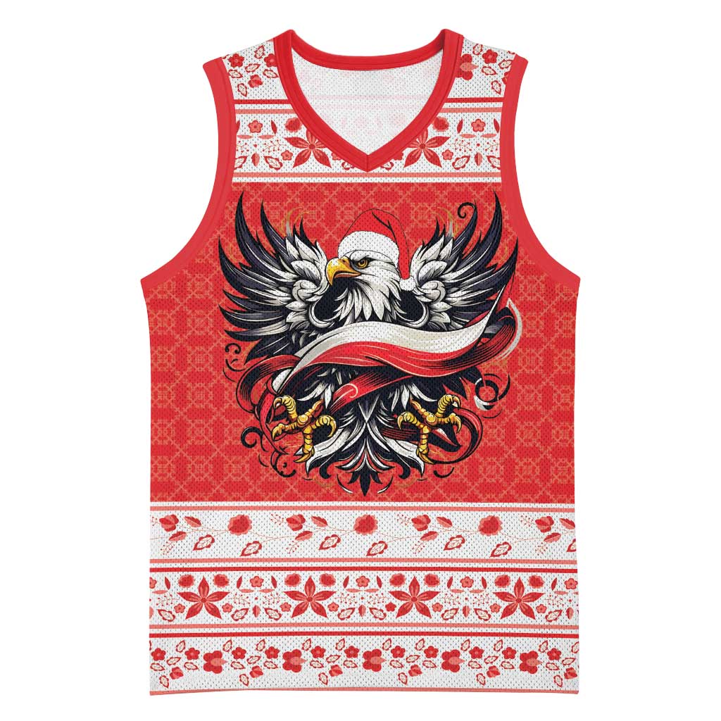 Poland Christmas Basketball Jersey Polish Eagle with Flag Style - Wonder Print Shop