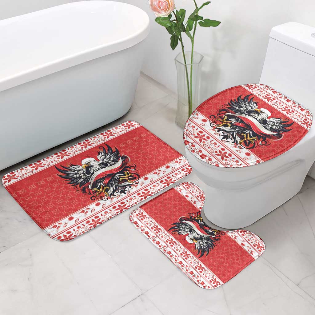 Poland Christmas Bathroom Set Polish Eagle with Flag Style - Wonder Print Shop