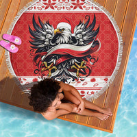 Poland Christmas Beach Blanket Polish Eagle with Flag Style - Wonder Print Shop