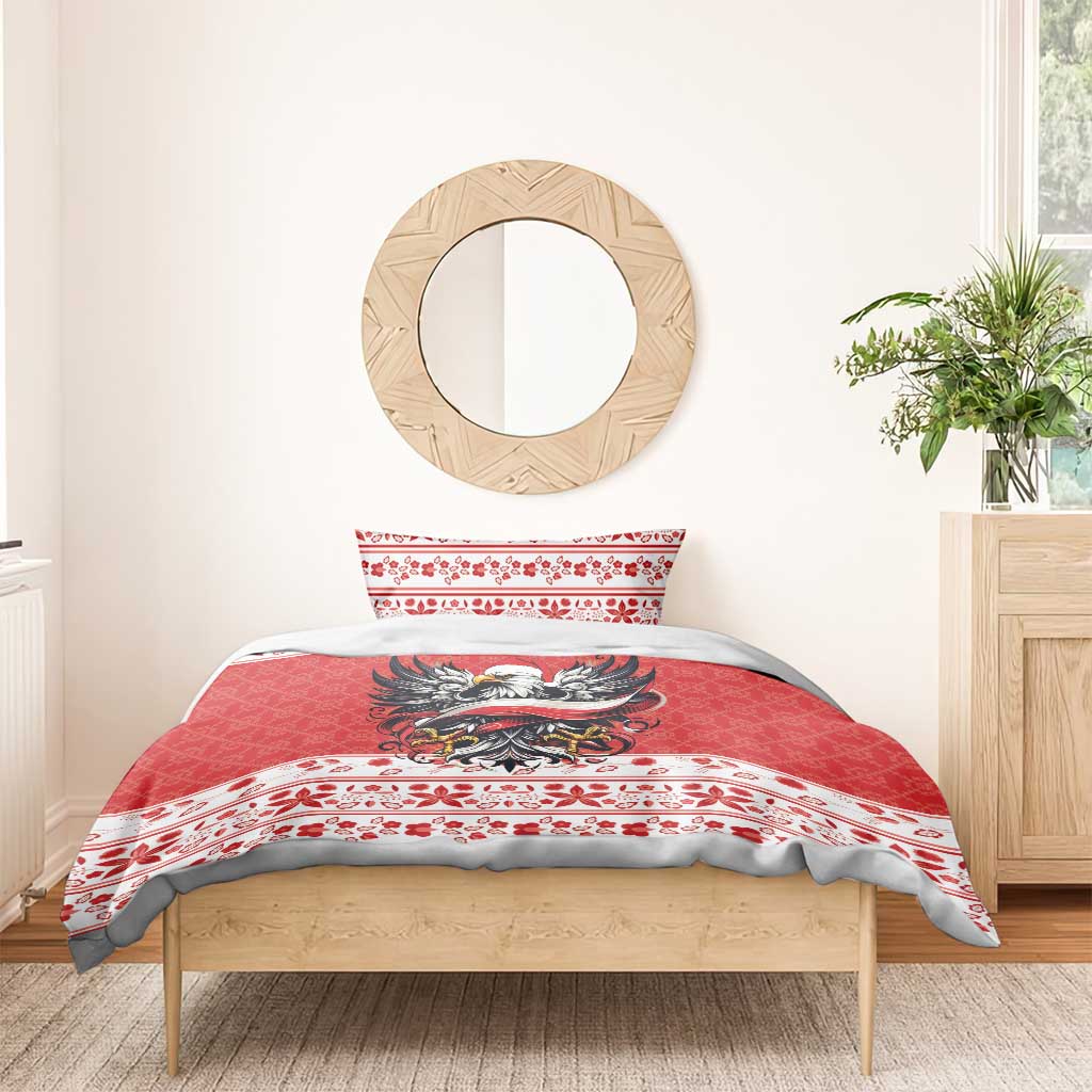 Poland Christmas Bedding Set Polish Eagle with Flag Style - Wonder Print Shop