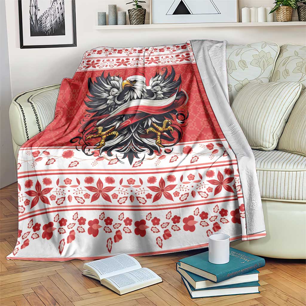 Poland Christmas Blanket Polish Eagle with Flag Style - Wonder Print Shop