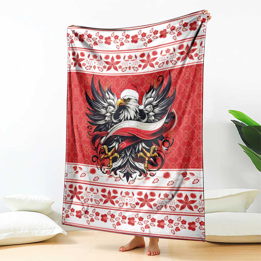Poland Christmas Blanket Polish Eagle with Flag Style - Wonder Print Shop