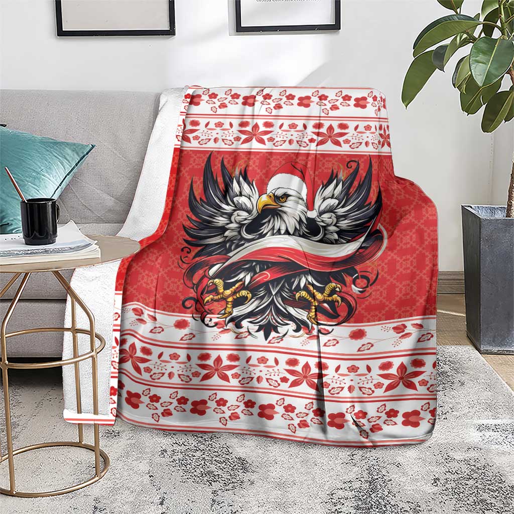 Poland Christmas Blanket Polish Eagle with Flag Style - Wonder Print Shop