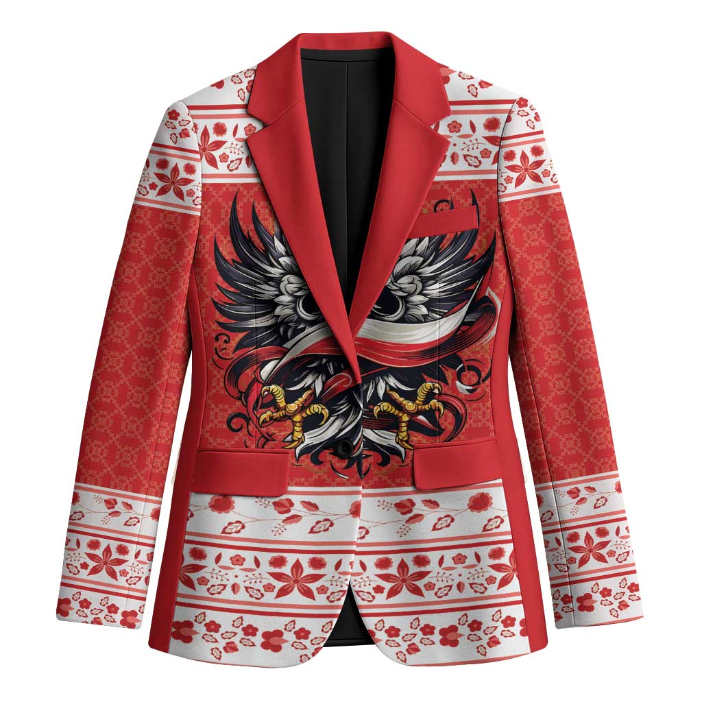 Poland Christmas Blazer Polish Eagle with Flag Style - Wonder Print Shop