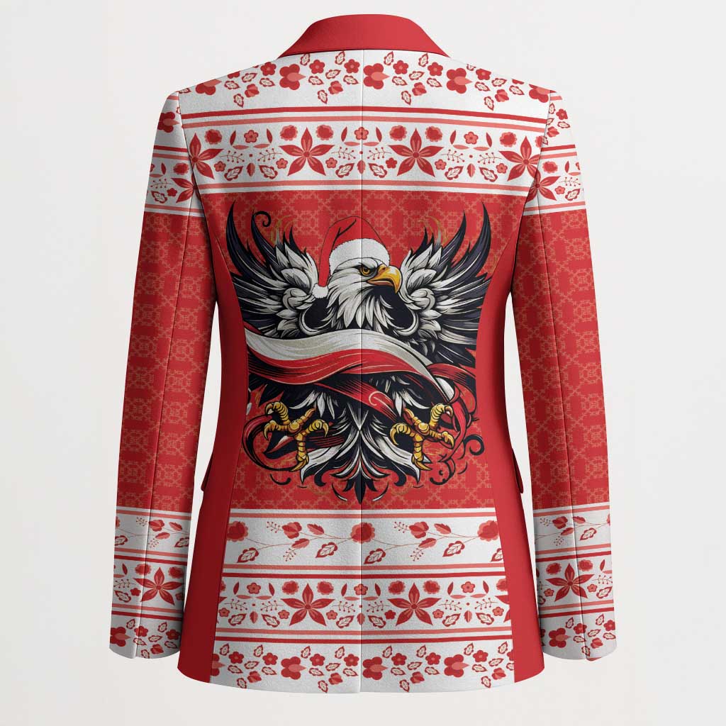 Poland Christmas Blazer Polish Eagle with Flag Style - Wonder Print Shop