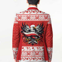 Poland Christmas Blazer Polish Eagle with Flag Style - Wonder Print Shop