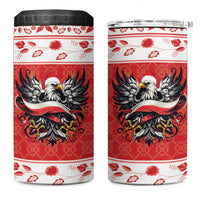 Poland Christmas 4 in 1 Can Cooler Tumbler Polish Eagle with Flag Style - Wonder Print Shop