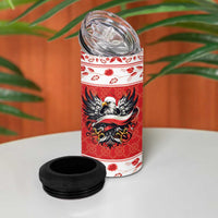 Poland Christmas 4 in 1 Can Cooler Tumbler Polish Eagle with Flag Style - Wonder Print Shop