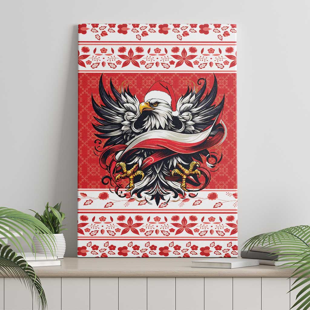 Poland Christmas Canvas Wall Art Polish Eagle with Flag Style - Wonder Print Shop