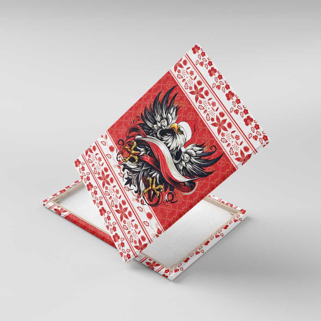 Poland Christmas Canvas Wall Art Polish Eagle with Flag Style - Wonder Print Shop