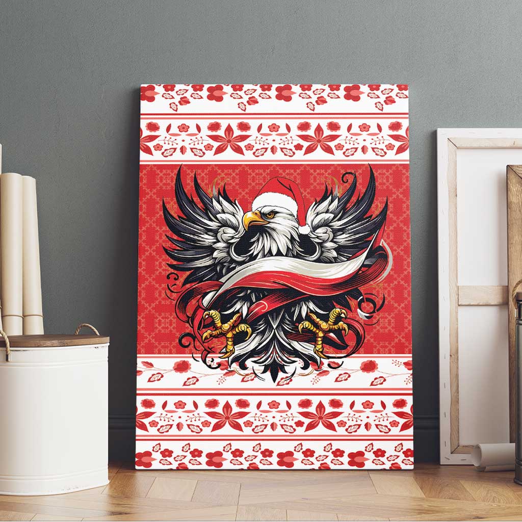 Poland Christmas Canvas Wall Art Polish Eagle with Flag Style - Wonder Print Shop