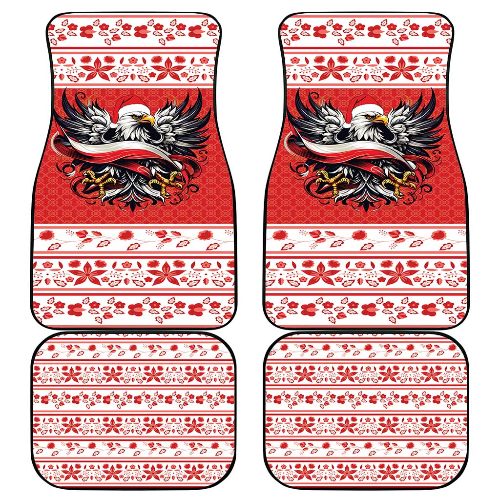 Poland Christmas Car Mats Polish Eagle with Flag Style - Wonder Print Shop