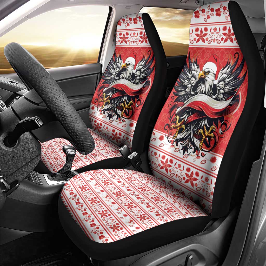 Poland Christmas Car Seat Cover Polish Eagle with Flag Style - Wonder Print Shop