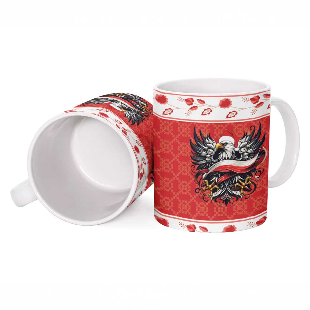 Poland Christmas Ceramic Mug Polish Eagle with Flag Style - Wonder Print Shop