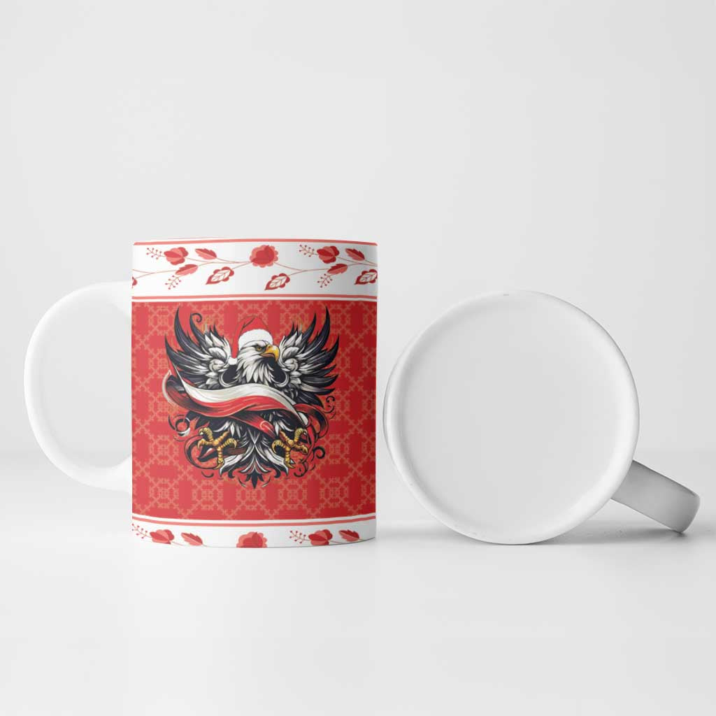 Poland Christmas Ceramic Mug Polish Eagle with Flag Style - Wonder Print Shop