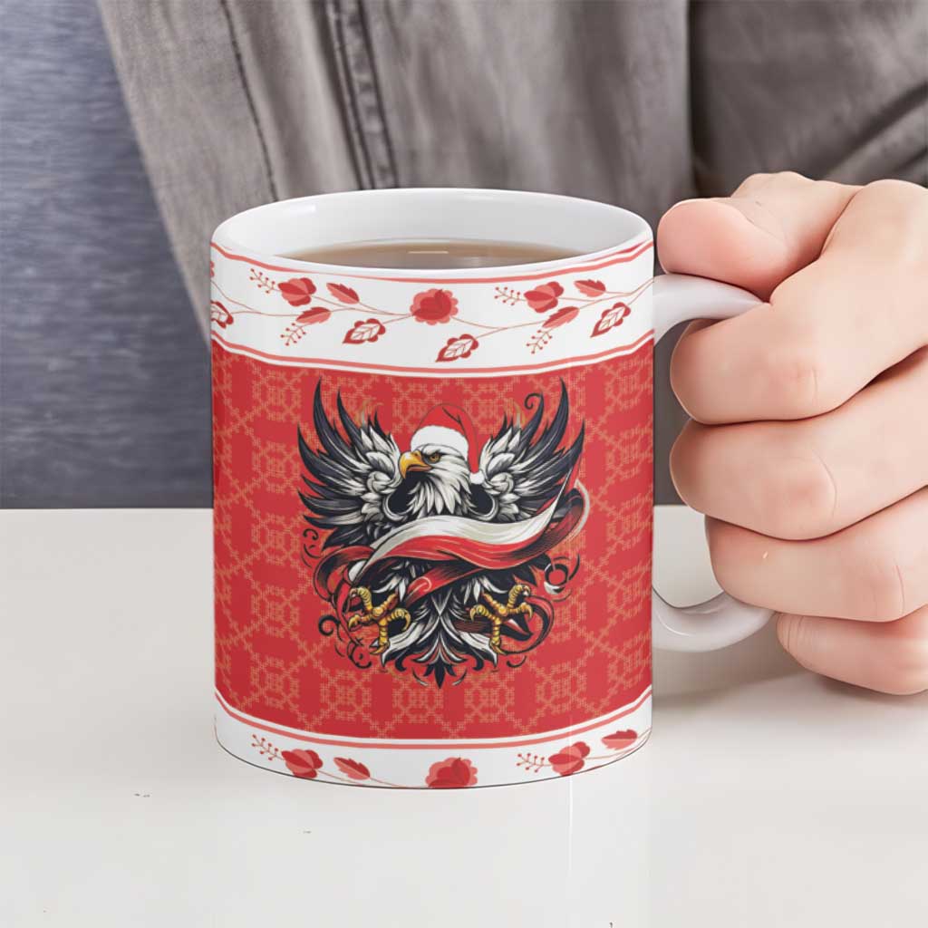 Poland Christmas Ceramic Mug Polish Eagle with Flag Style - Wonder Print Shop