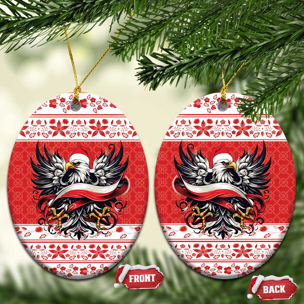 Poland Christmas Ceramic Ornament Polish Eagle with Flag Style - Wonder Print Shop
