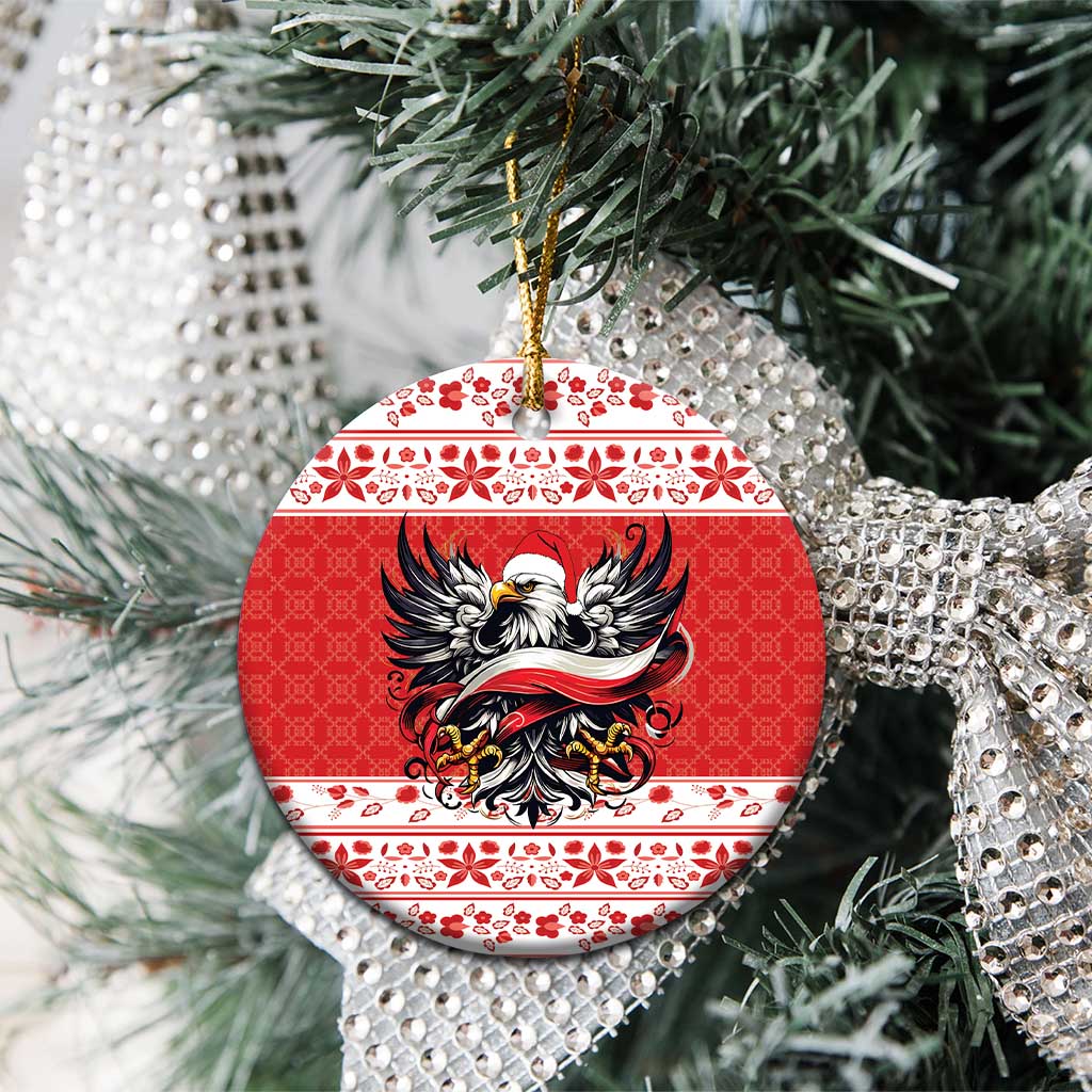 Poland Christmas Ceramic Ornament Polish Eagle with Flag Style - Wonder Print Shop