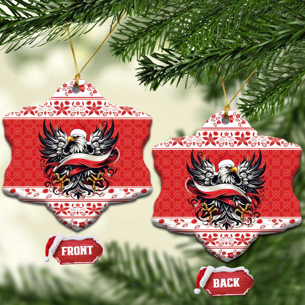 Poland Christmas Ceramic Ornament Polish Eagle with Flag Style - Wonder Print Shop