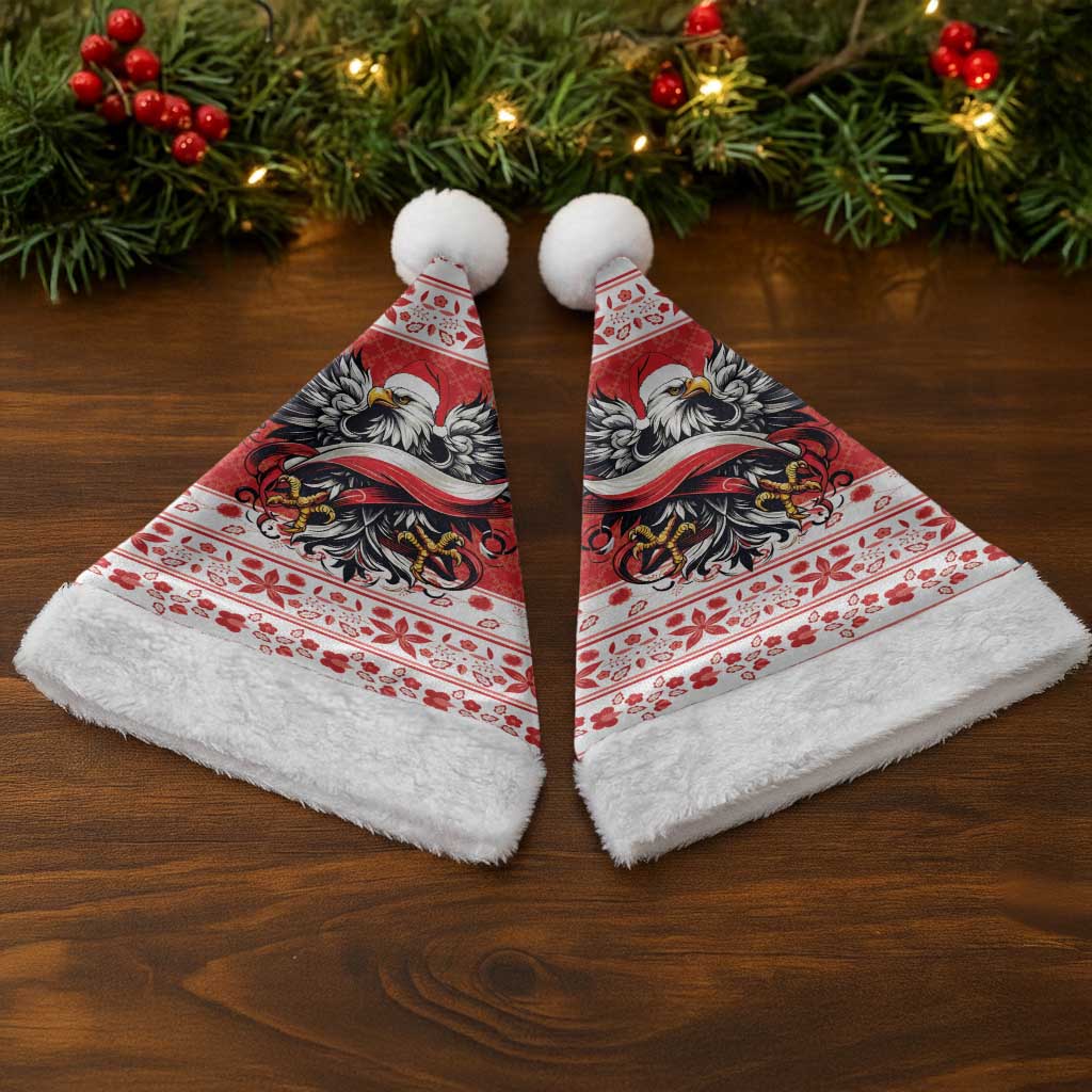 Poland Christmas Santa Hat Polish Eagle with Flag Style - Wonder Print Shop