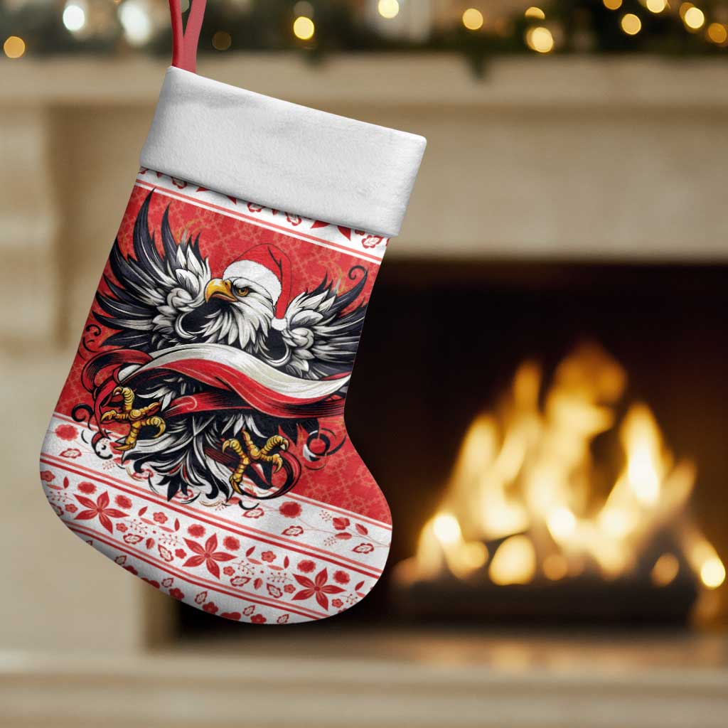 Poland Christmas Stocking Polish Eagle with Flag Style - Wonder Print Shop