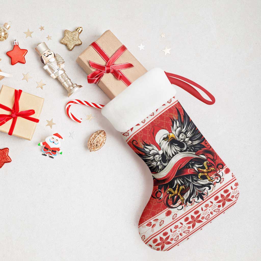 Poland Christmas Stocking Polish Eagle with Flag Style - Wonder Print Shop