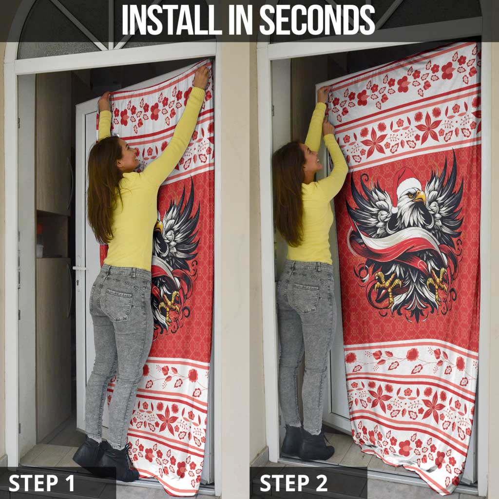 Poland Christmas Door Cover Polish Eagle with Flag Style - Wonder Print Shop