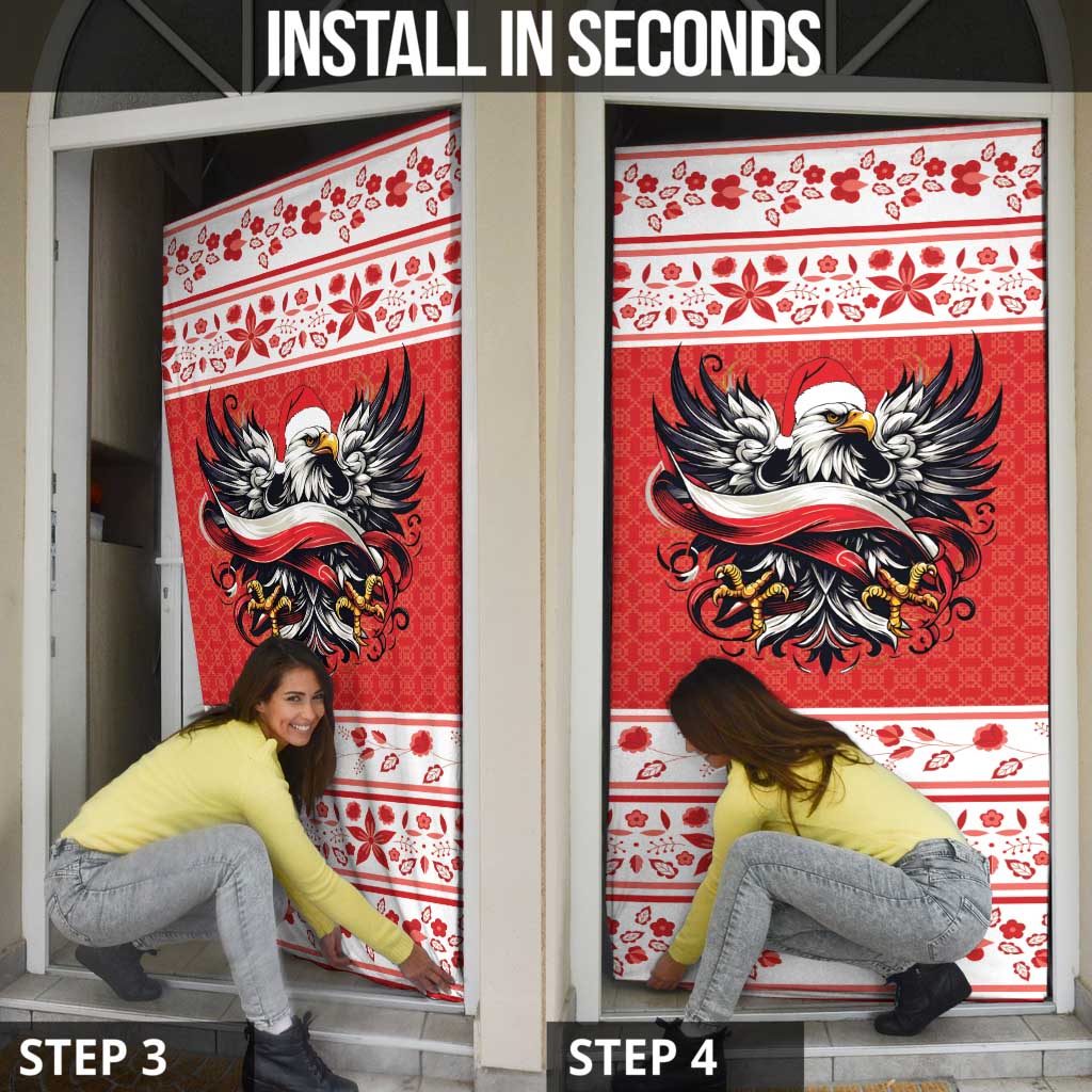 Poland Christmas Door Cover Polish Eagle with Flag Style - Wonder Print Shop