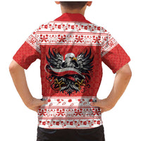 Poland Christmas Family Matching Mermaid Dress and Hawaiian Shirt Polish Eagle with Flag Style - Wonder Print Shop
