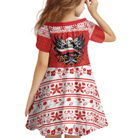 Poland Christmas Family Matching Off The Shoulder Long Sleeve Dress and Hawaiian Shirt Polish Eagle with Flag Style - Wonder Print Shop