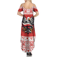 Poland Christmas Family Matching Summer Maxi Dress and Hawaiian Shirt Polish Eagle with Flag Style - Wonder Print Shop