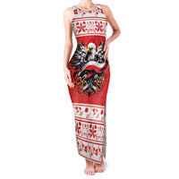 Poland Christmas Family Matching Tank Maxi Dress and Hawaiian Shirt Polish Eagle with Flag Style - Wonder Print Shop