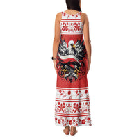 Poland Christmas Family Matching Tank Maxi Dress and Hawaiian Shirt Polish Eagle with Flag Style - Wonder Print Shop