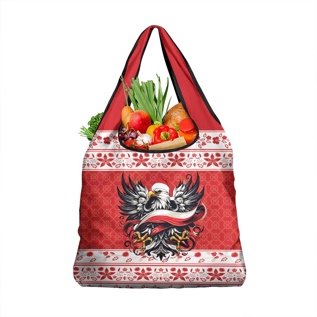 Poland Christmas Grocery Bag Polish Eagle with Flag Style - Wonder Print Shop