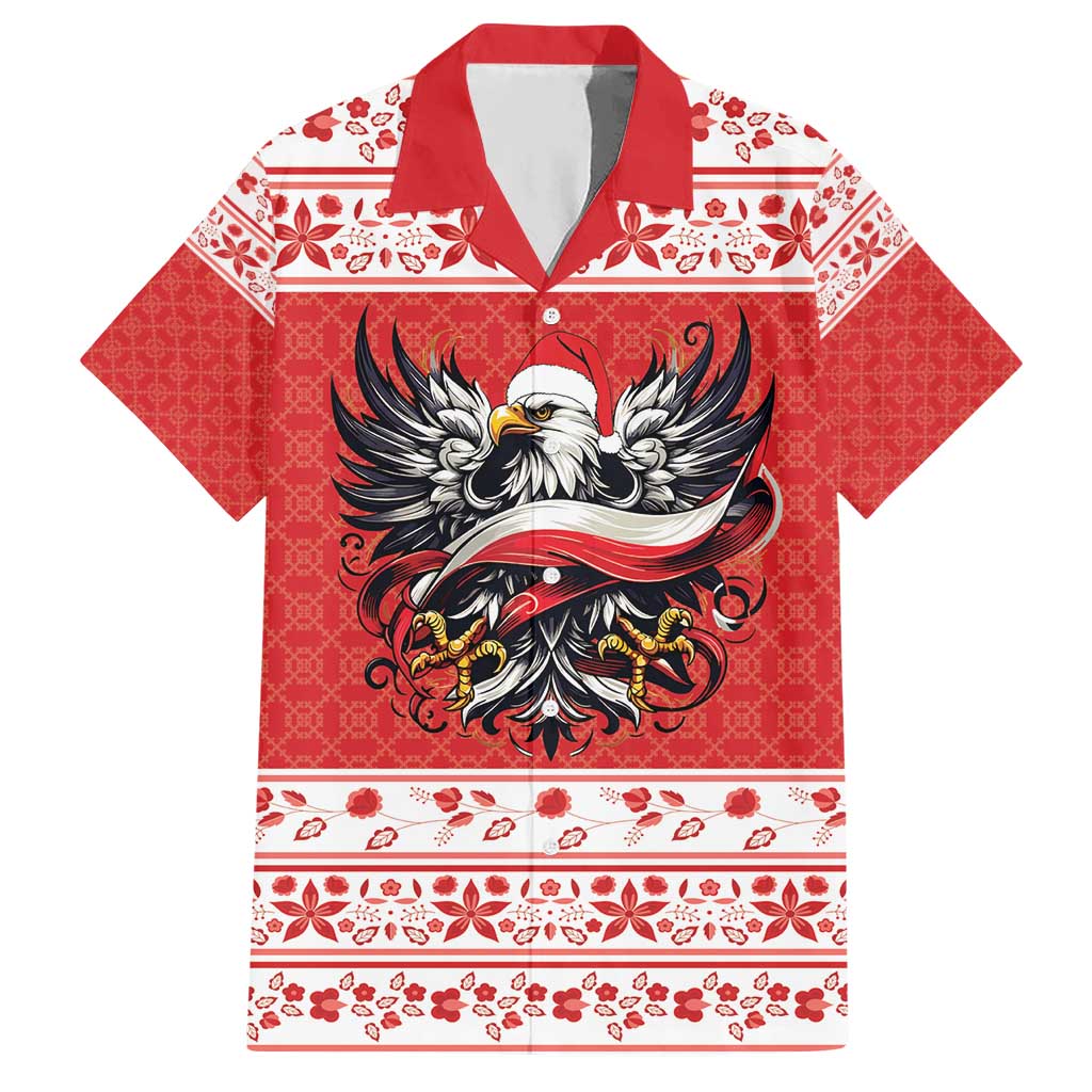 Poland Christmas Hawaiian Shirt Polish Eagle with Flag Style - Wonder Print Shop