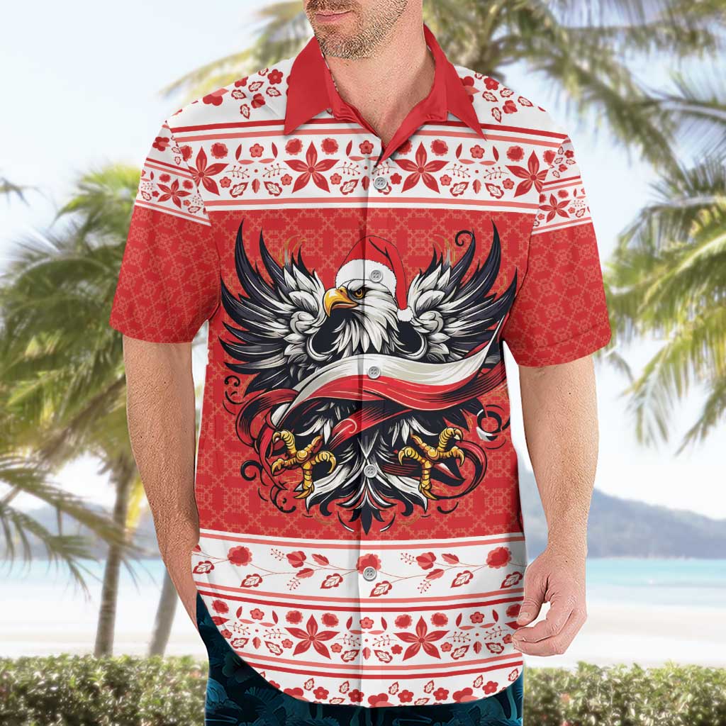 Poland Christmas Hawaiian Shirt Polish Eagle with Flag Style - Wonder Print Shop