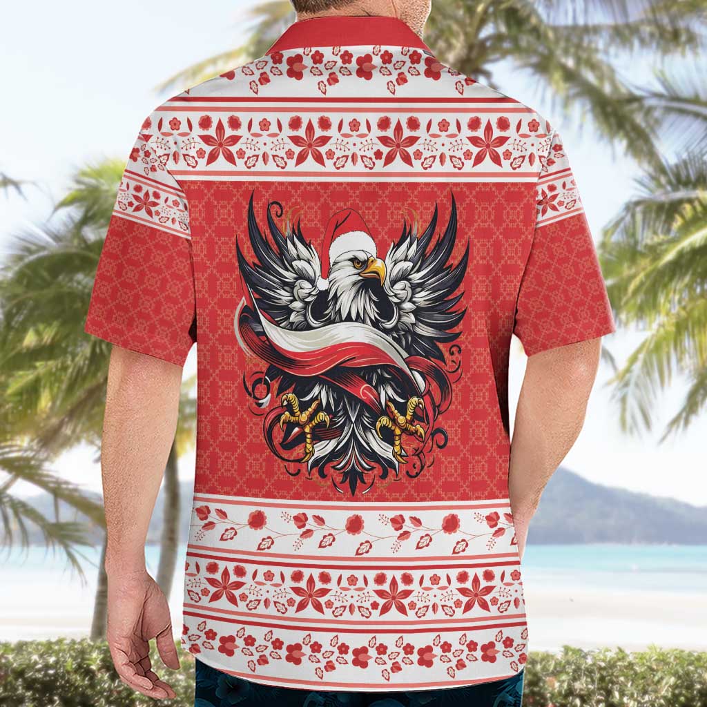 Poland Christmas Hawaiian Shirt Polish Eagle with Flag Style - Wonder Print Shop