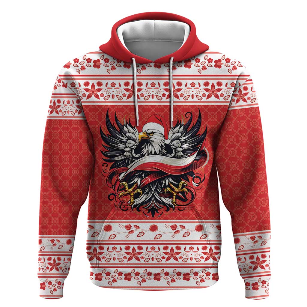 Poland Christmas Hoodie Polish Eagle with Flag Style - Wonder Print Shop