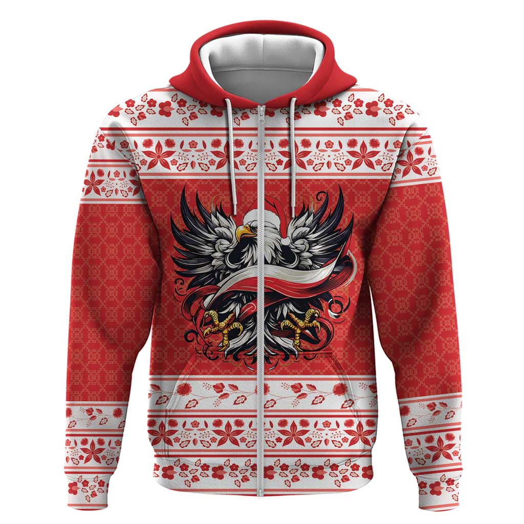 Poland Christmas Hoodie Polish Eagle with Flag Style - Wonder Print Shop