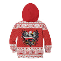 Poland Christmas Kid Hoodie Polish Eagle with Flag Style - Wonder Print Shop