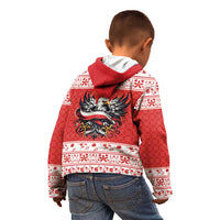 Poland Christmas Kid Hoodie Polish Eagle with Flag Style - Wonder Print Shop