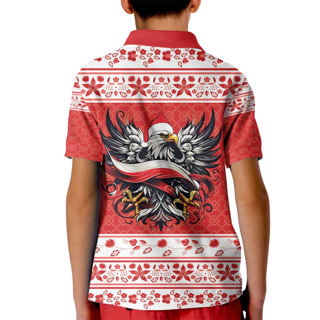 Poland Christmas Kid Polo Shirt Polish Eagle with Flag Style - Wonder Print Shop