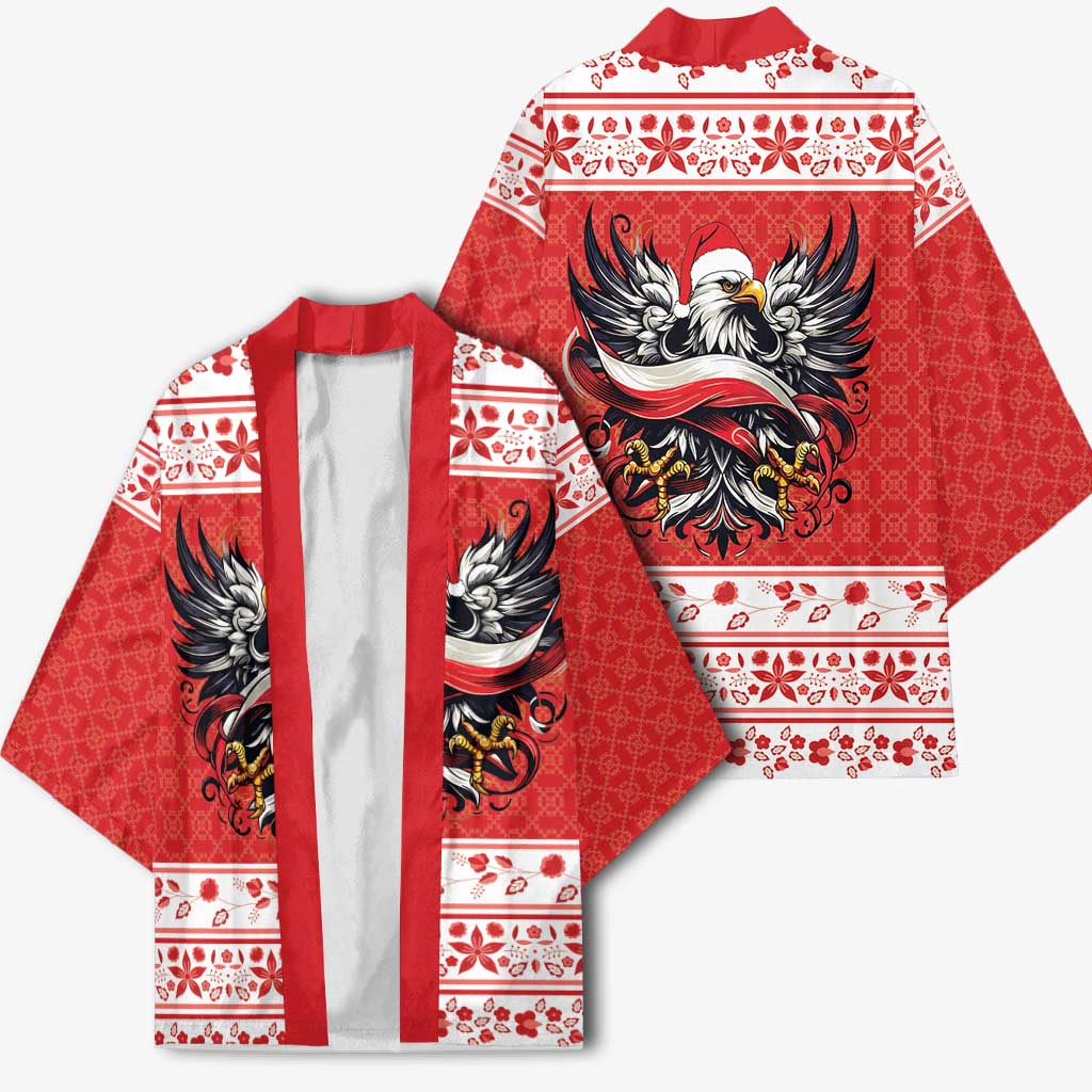 Poland Christmas Kimono Polish Eagle with Flag Style - Wonder Print Shop