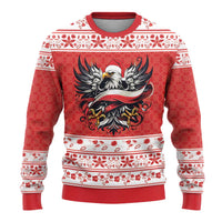 Poland Christmas Ugly Christmas Sweater Polish Eagle with Flag Style - Wonder Print Shop