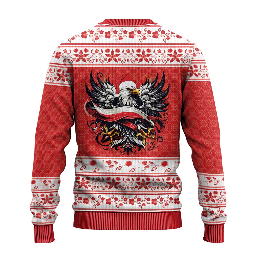Poland Christmas Ugly Christmas Sweater Polish Eagle with Flag Style - Wonder Print Shop