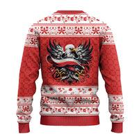 Poland Christmas Ugly Christmas Sweater Polish Eagle with Flag Style - Wonder Print Shop