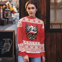Poland Christmas Ugly Christmas Sweater Polish Eagle with Flag Style - Wonder Print Shop